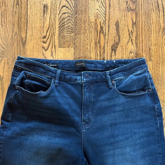 Talbots Straight Leg Jeans 16W Dark Wash Denim Plus Size Stretch Cotton Blend - Picture 5 of 8